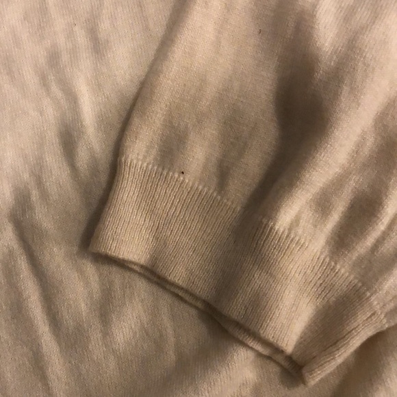 Chicos silk and angora blend off-white three-quarter sleeve sweater size 3 - Picture 3 of 5